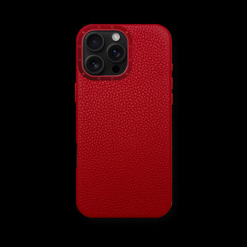 iPhone Case 16 / Full-Grain Leather - Cherry